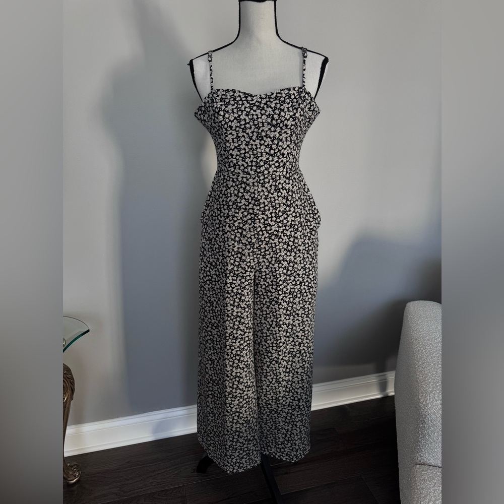 French Connection Monochrome Floral Jumpsuit